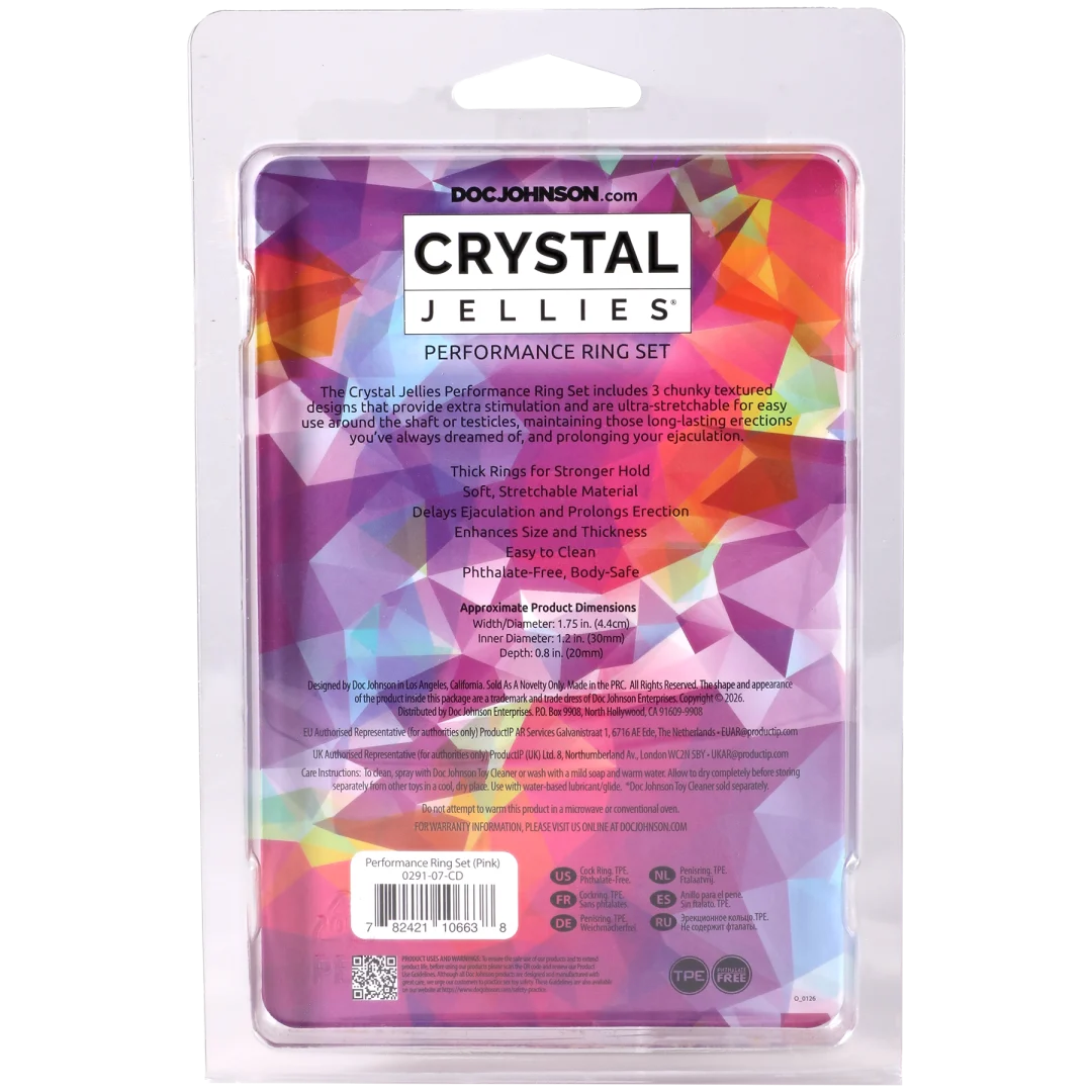 Crystal Jellies - Performance Ring Set Pink