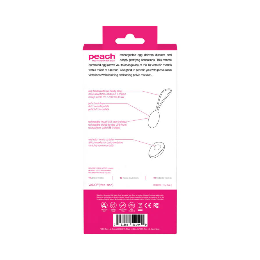 Peach Vibrating Egg - Foxy Pink