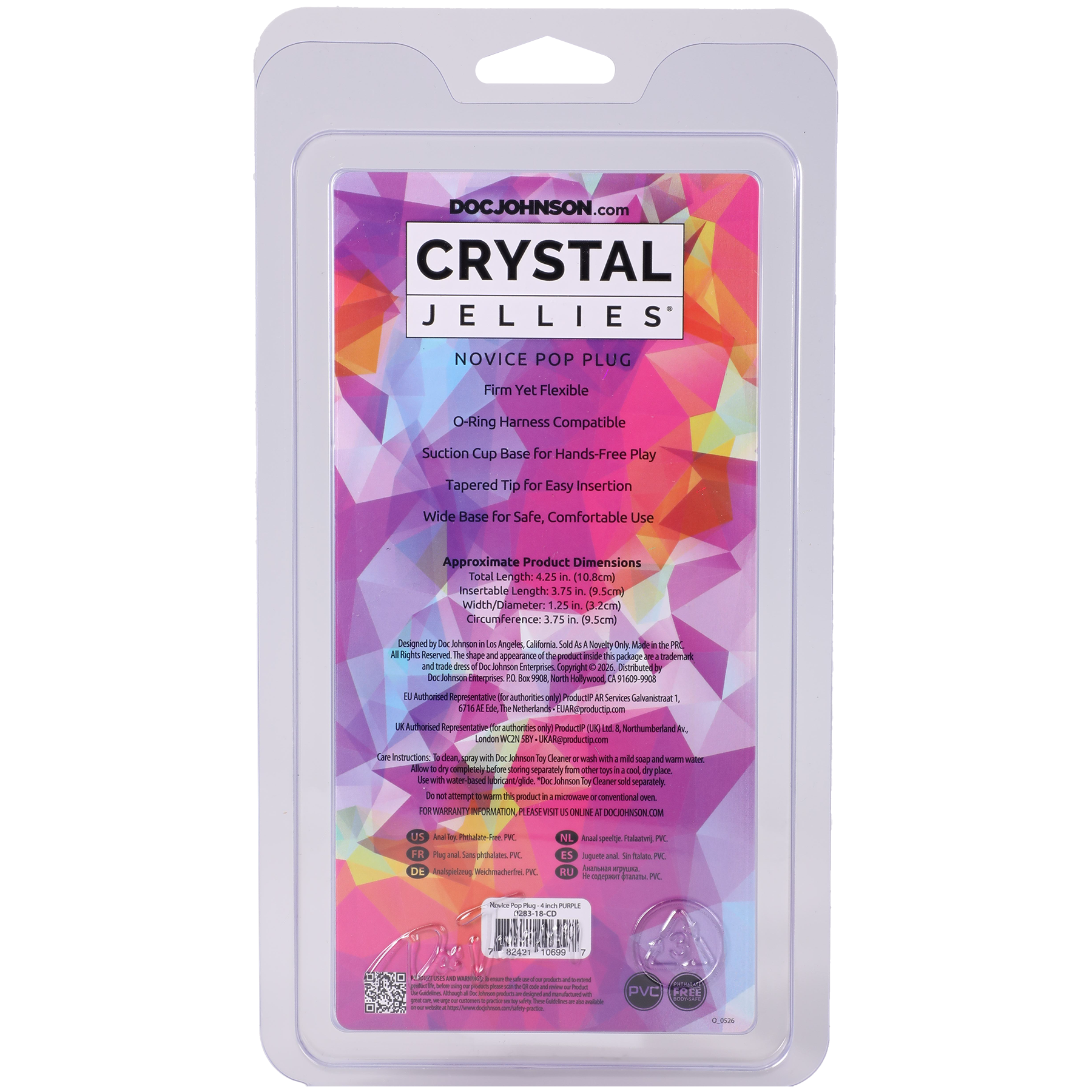Crystal Jellies - Novice Pop Plug - 4 Inch Purple