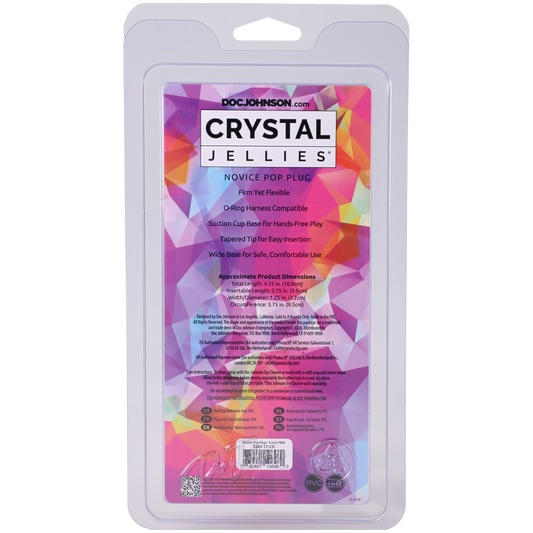 Crystal Jellies - Novice Pop Plug - 4 Inch Pink
