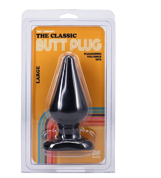 Classic Butt Plug Smooth - Large - Black