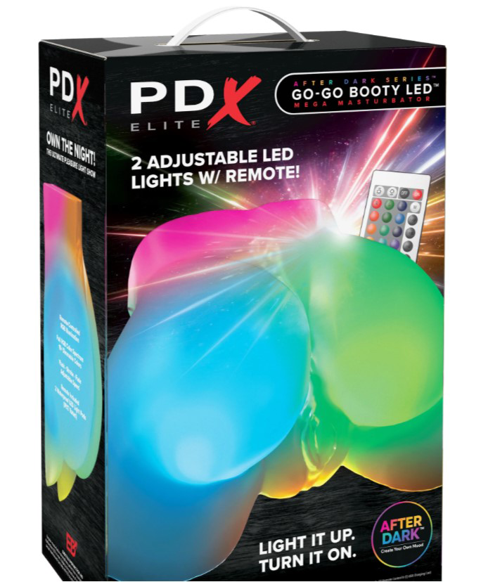 Pdx Elite After Dark Series Go-Go Booty Led Mega Masturbator - Frosted