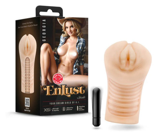 Enlust Georgia Male Masturbator With Bullet Vibrator - Beige