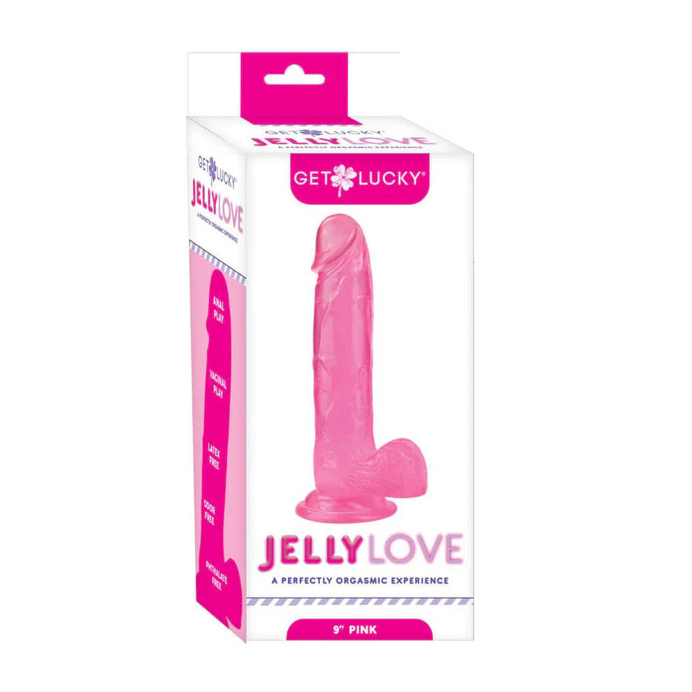 Get Lucky Jelly Love 9" Dildo - Pink