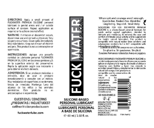 Fuck Water Premium Silicone Lubricant - 2 Fl. Oz.