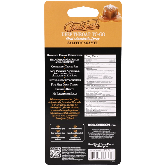 Goodhead - Deep Throat Spray to-Go - Salted Caramel - .30 Fl. Oz.