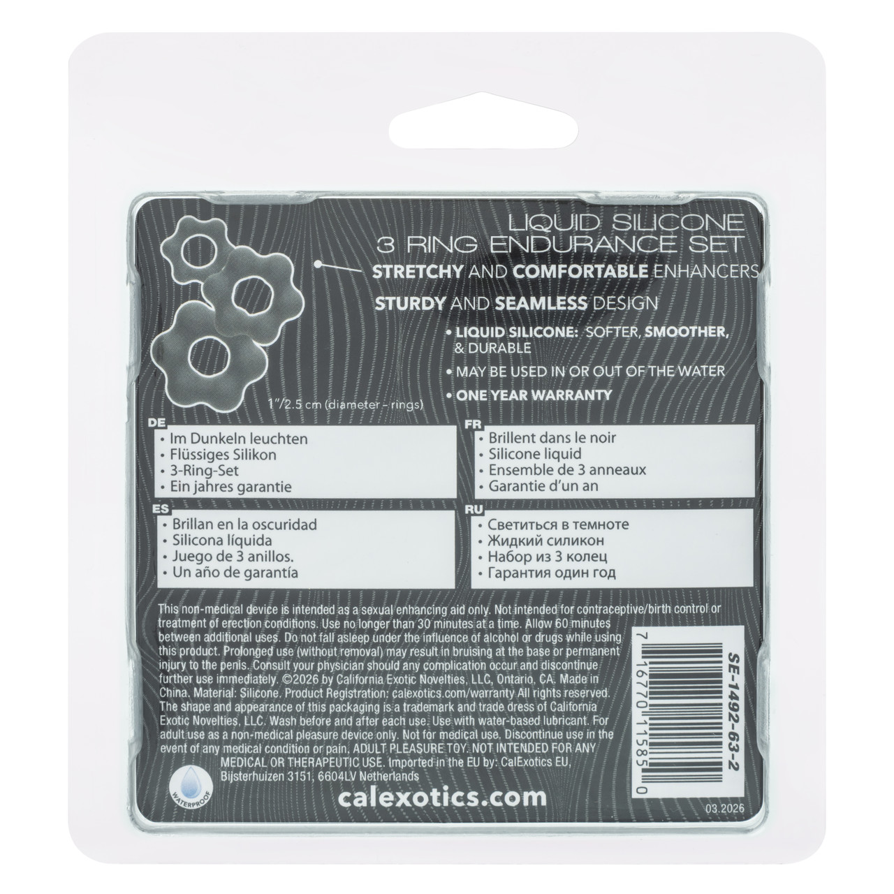Alpha Liquid Silicone 3 Ring Endurance Set Grey