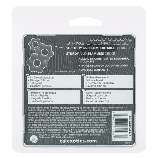 Alpha Liquid Silicone 3 Ring Endurance Set Grey