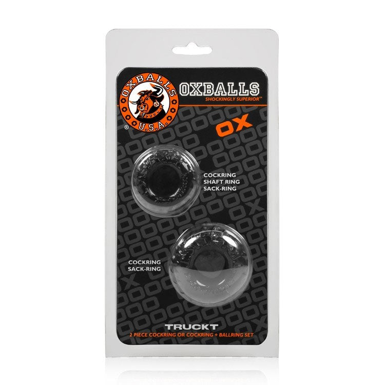 Truckt 2 Piece Cockring Set Atomic Jock - Black
