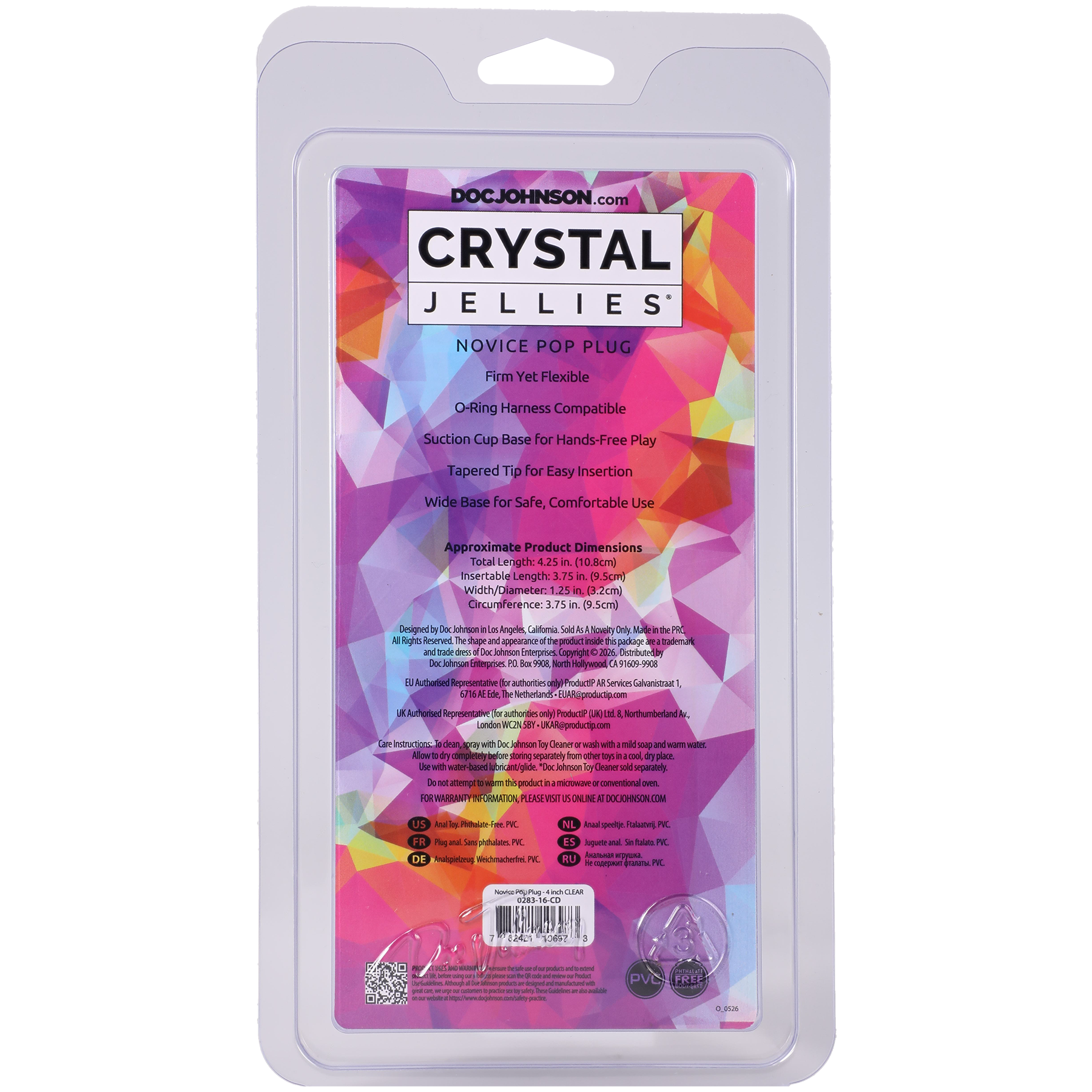 Crystal Jellies - Novice Pop Plug - 4 Inch Clear