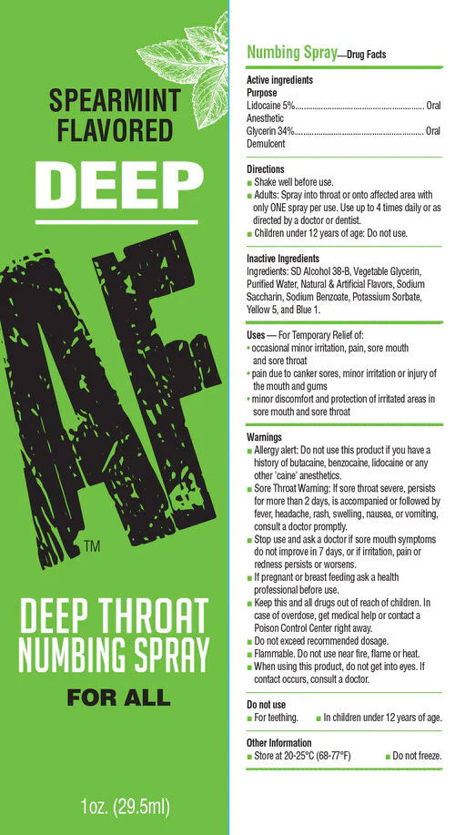 Deep Af - Spearmint Flavored Deep Throat Spray - 1 Oz