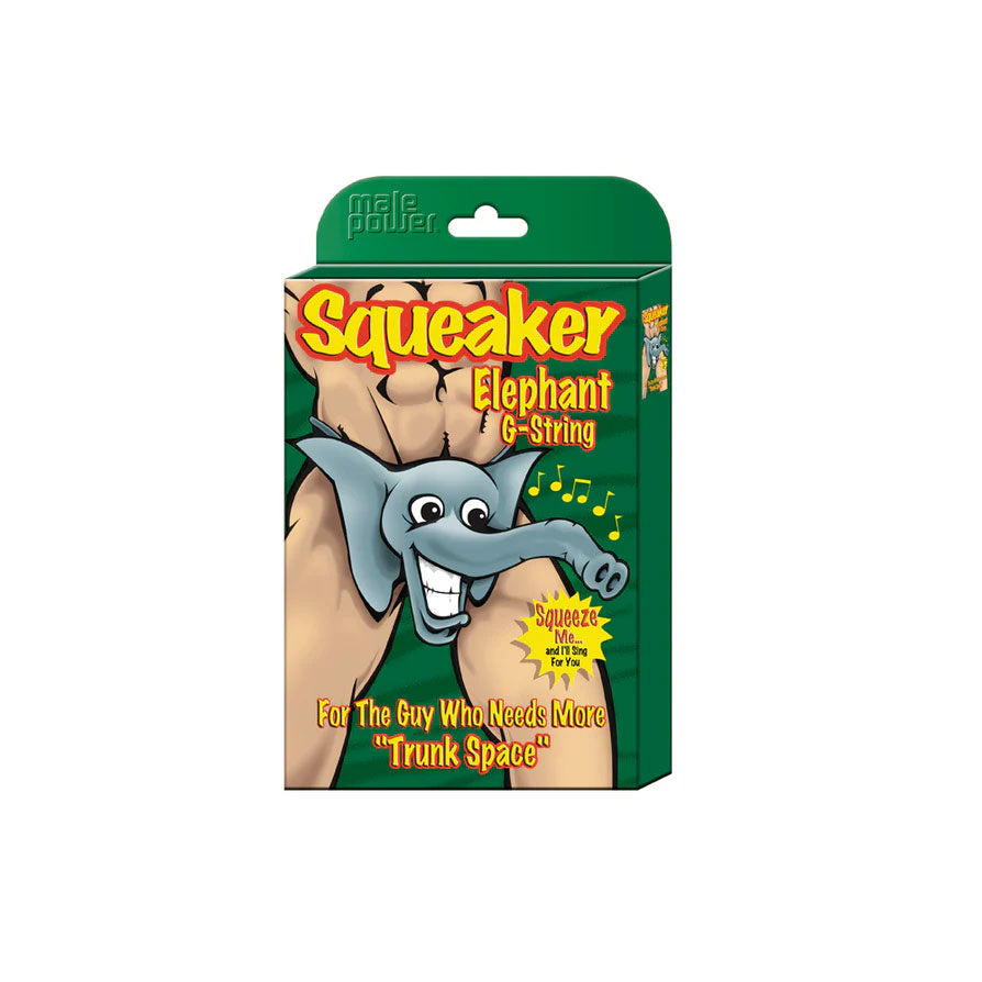 Squeaker Elephant G-String - One Size - Black