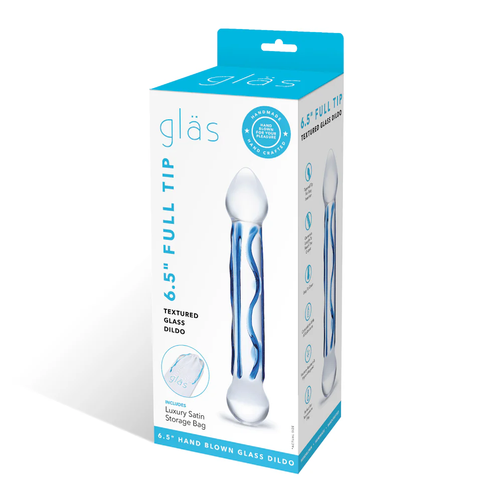 6.5 Inch Full Tip Textured Glass Dildo