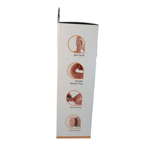 Get Lucky Real Skin 7.5" Dual Layer Dildo Dark Brown