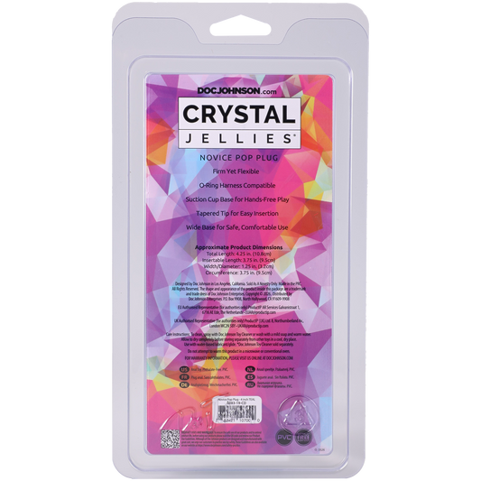 Crystal Jellies - Novice Pop Plug - 4 Inch Teal