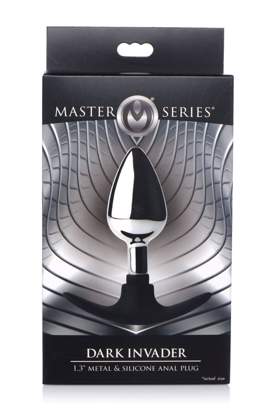 Dark Invader Metal and Silicone Anal Plug - Medium -