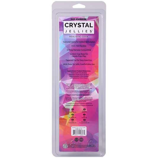 Crystal Jellies - Realistic Cock - 9 Inch Clear