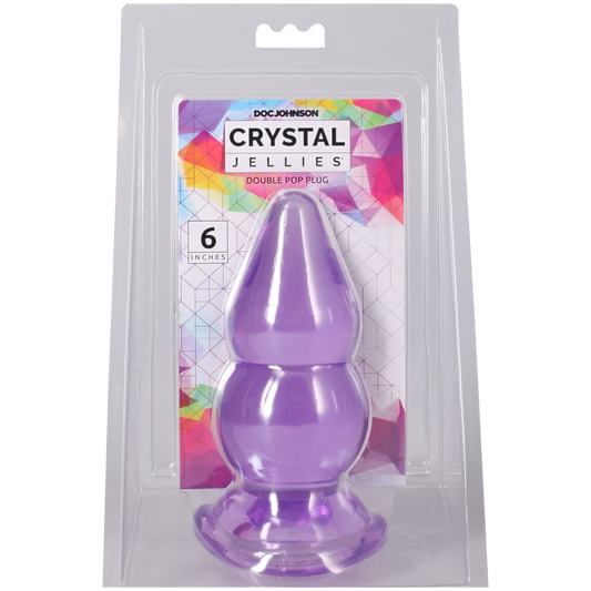 Crystal Jellies - Double Pop Plug - 6 Inch Purple