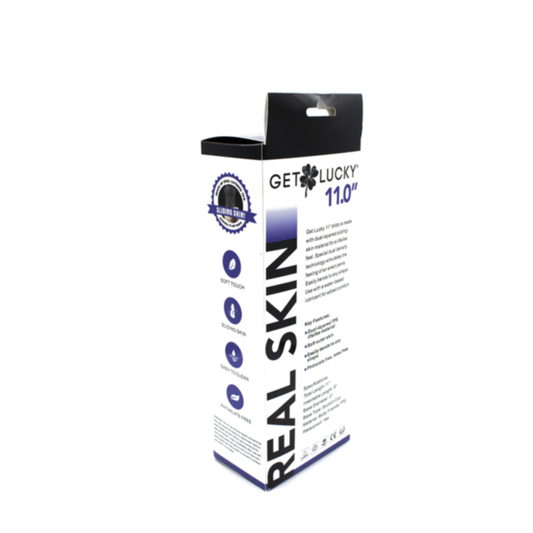 Get Lucky Real Skin 11 Dual Layer Dildo Dark Brown