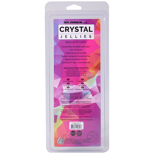 Crystal Jellies - Realistic Cock - 7 Inch Teal