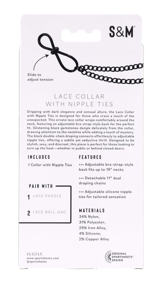 Lace Collar With Nipple Ties