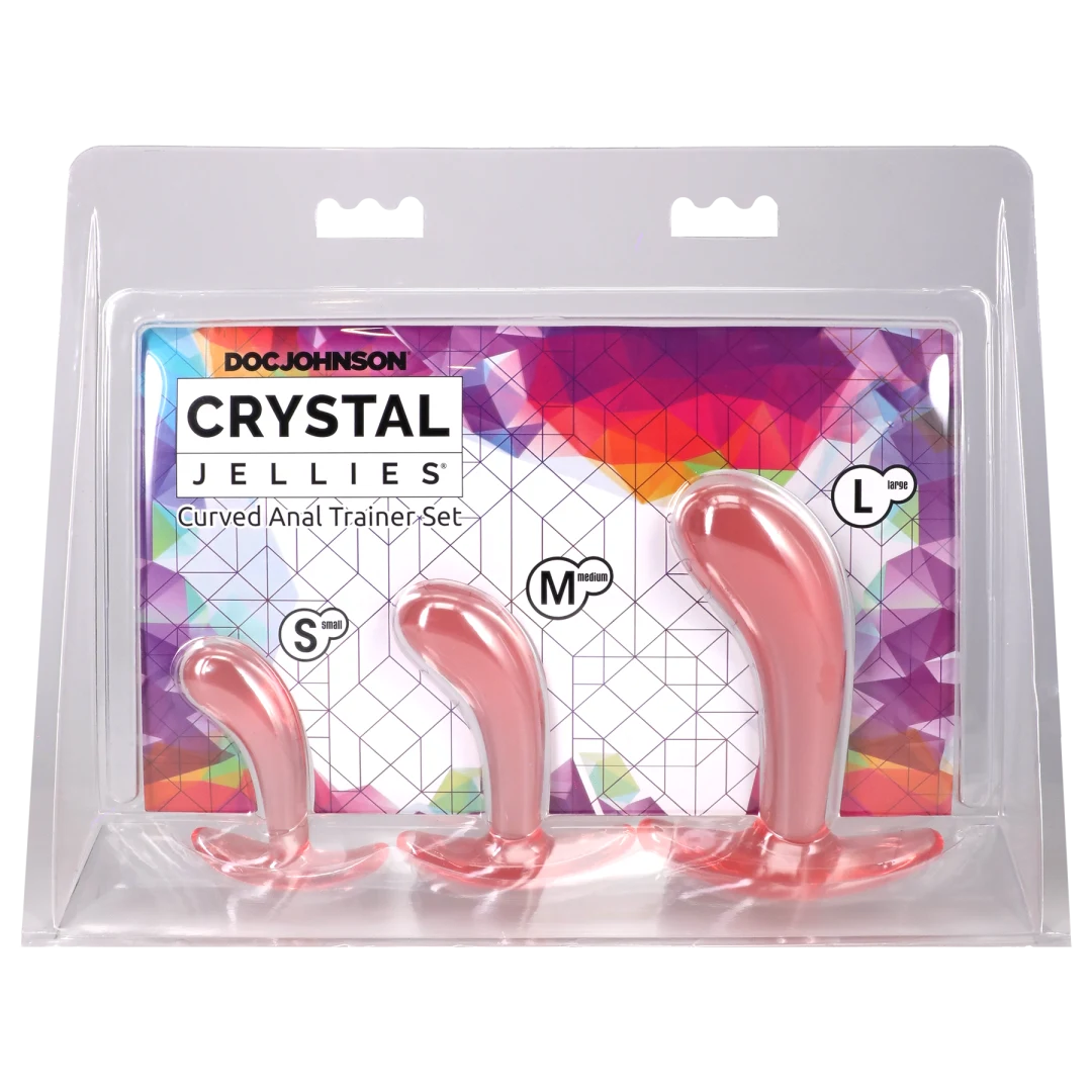 Crystal Jellies - Curved Anal Trainer Set Pink