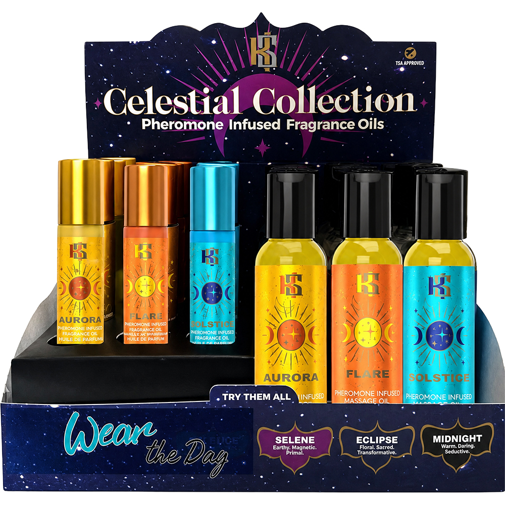 Wear the Day Pheromone Prepack Display 12 Roll Ons and 12 Massage Oils
